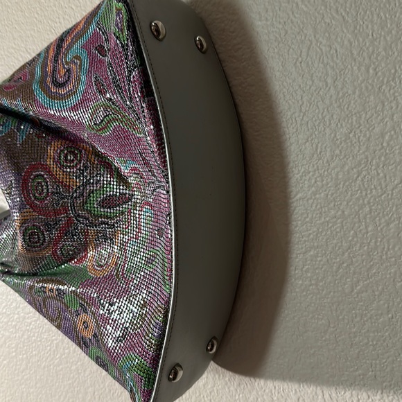 Brand new pastel metallic Mesh Boho Shoulder bag - Picture 3 of 4